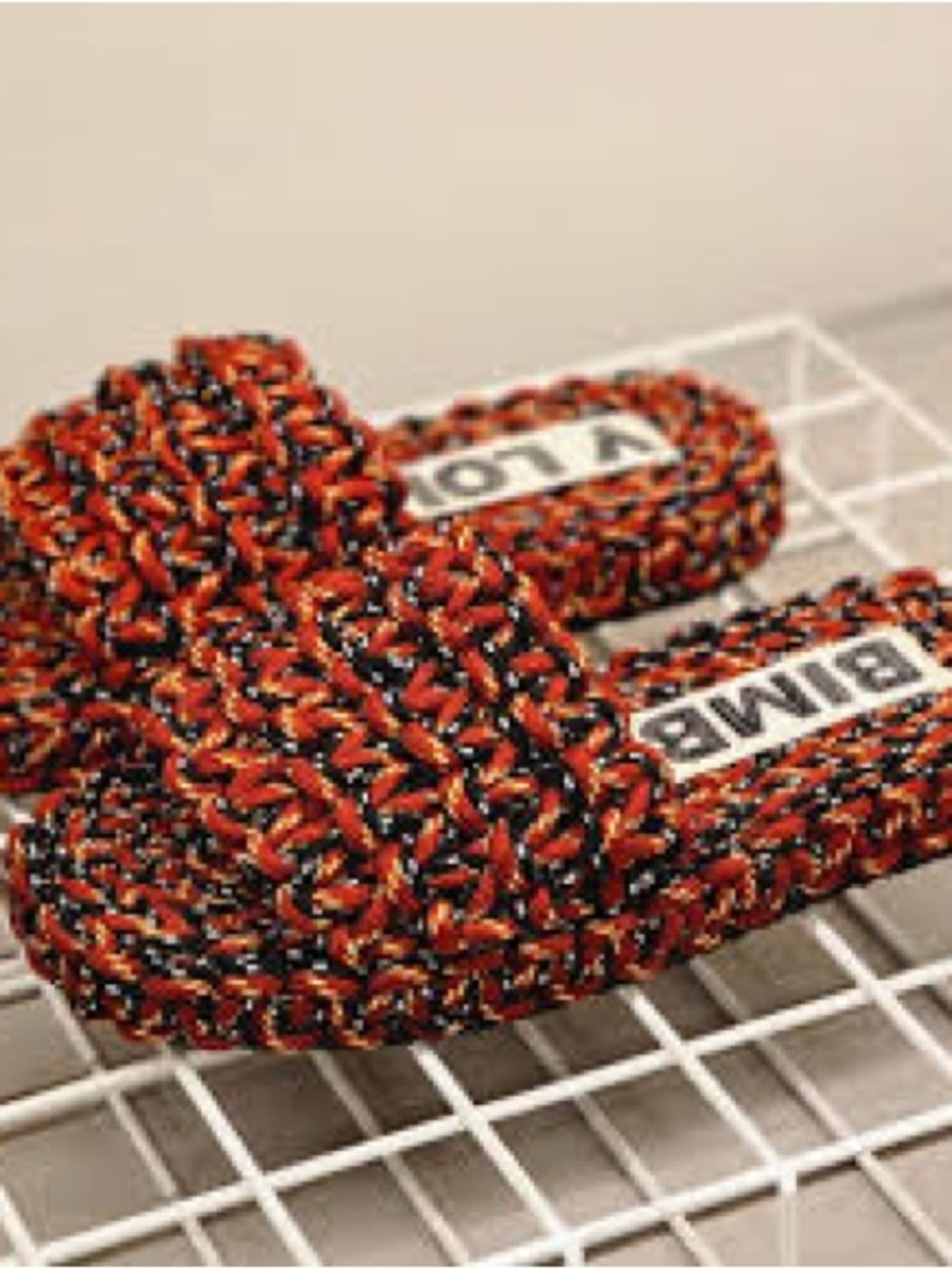 BIMBA Y LOLA Rope Knitted Multicolor Braided Slide Sandals 8US 38EU - Picture 2 of 16